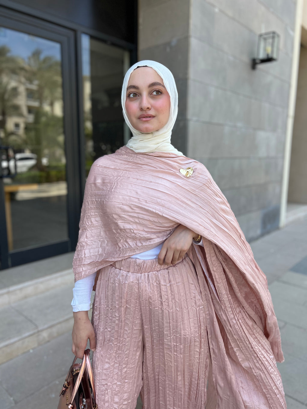 Crinckled Set in pink